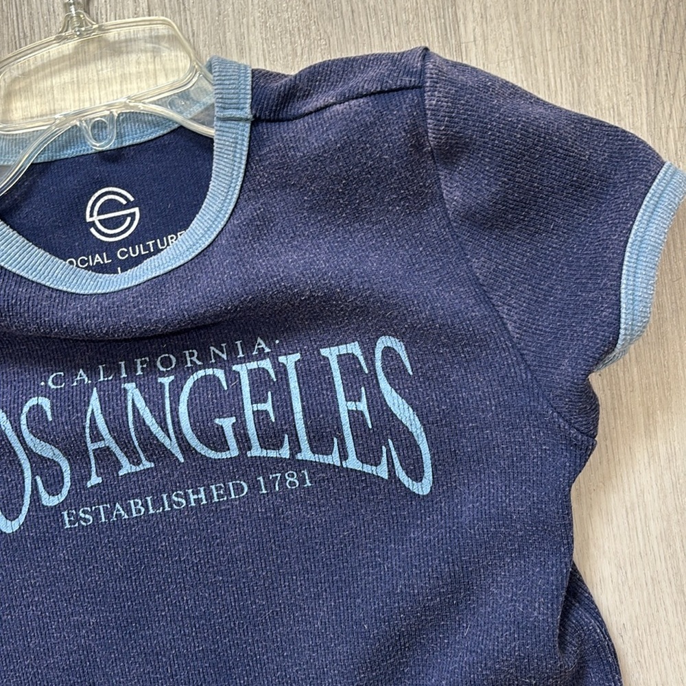 Navy Blue Kids T-Shirt with Light Blue Trim - Picture 8 of 8